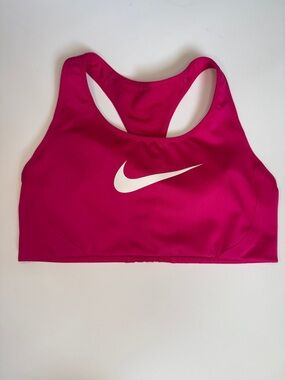 Nike Fuchsia Racerback Swim Bikini Top with White Swoosh